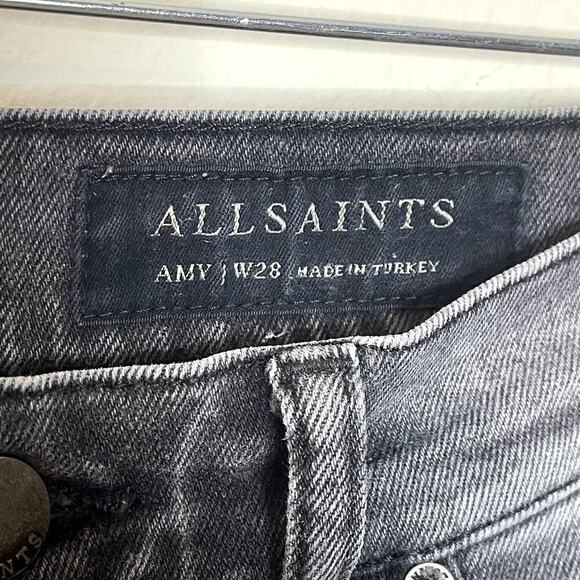 ALLSAINTS  AMY WOMEN'S  BLACK STRAIGHT LEG JEAN SIZE  28 - Picture 5 of 7